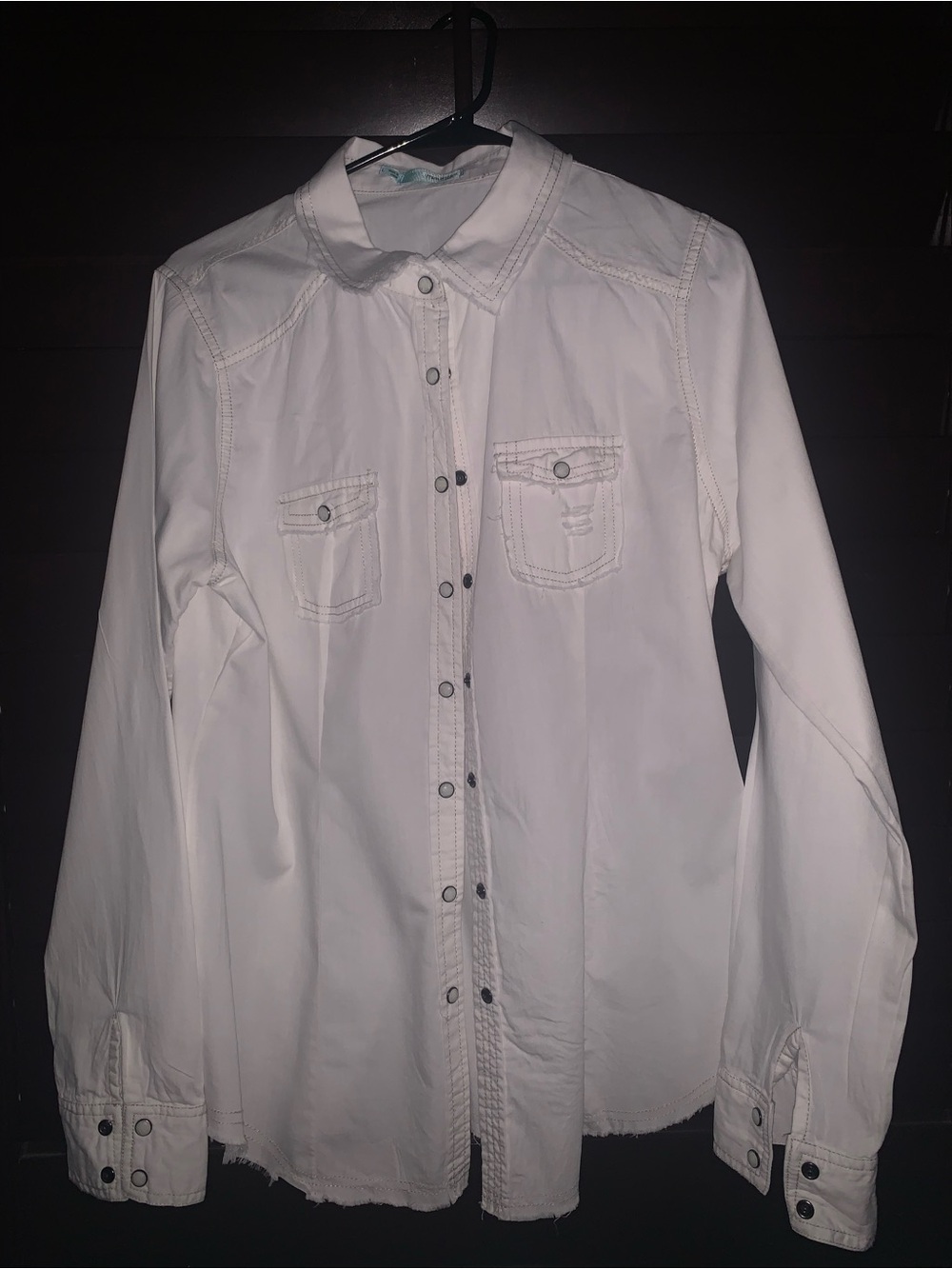 White Snap Front Shirt